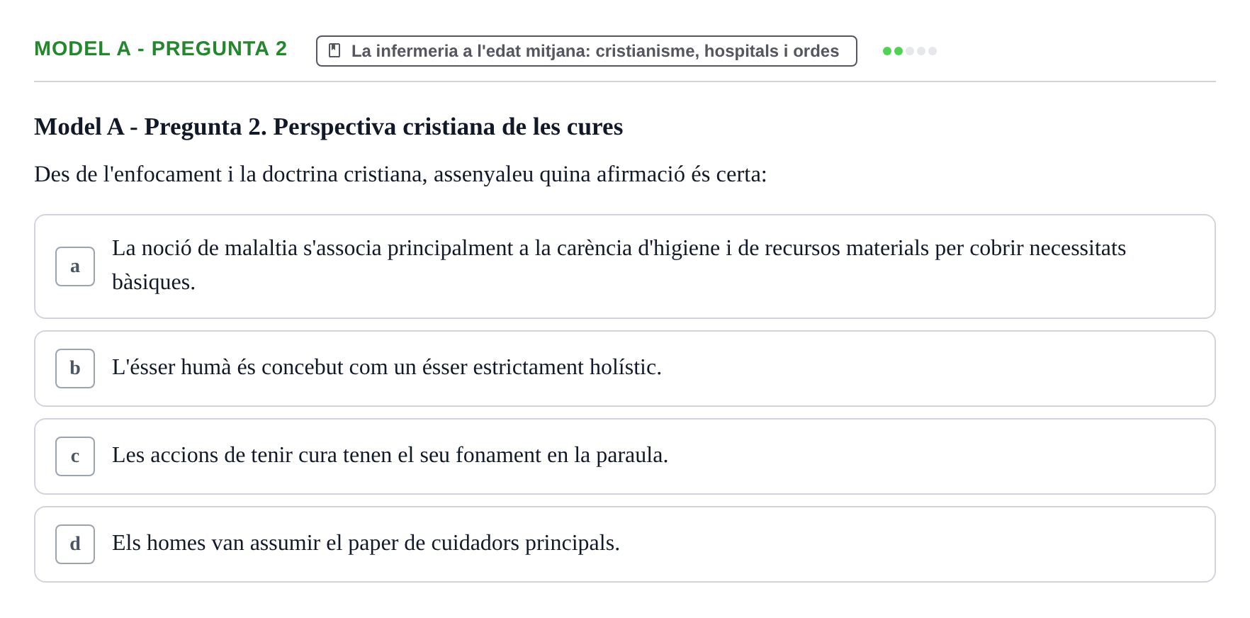 Enunciado: Ejercicio Model A - Pregunta 2 · Bases Teòriques de la Infermeria UVIC Exemples