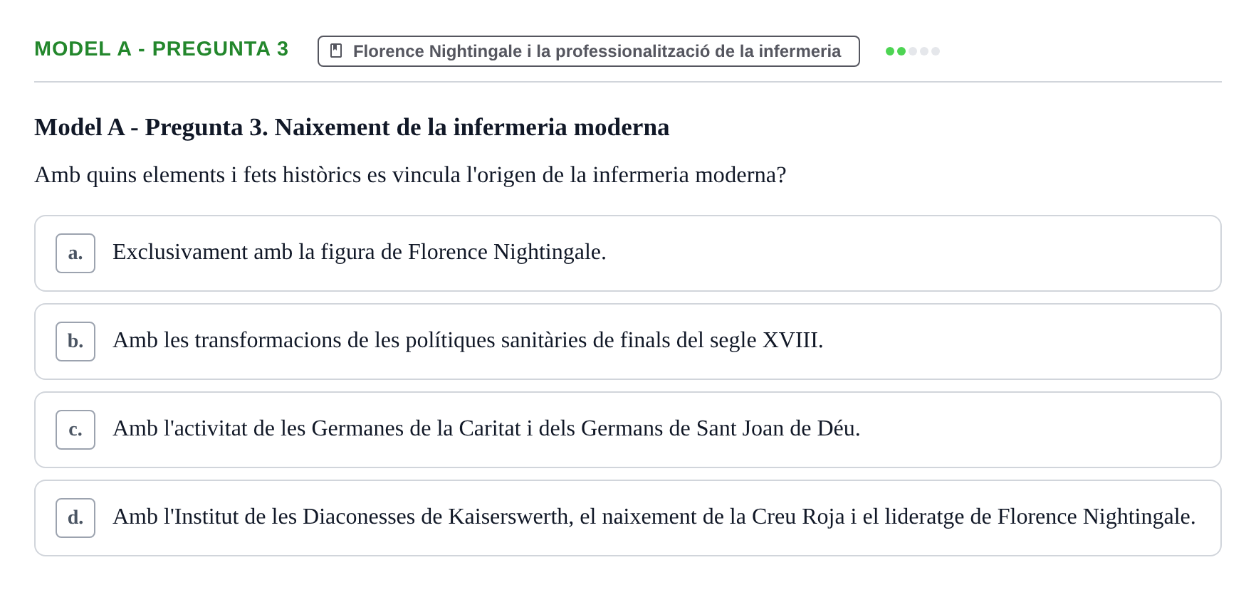 Enunciado: Ejercicio Model A - Pregunta 3 · Bases Teòriques de la Infermeria UVIC Exemples