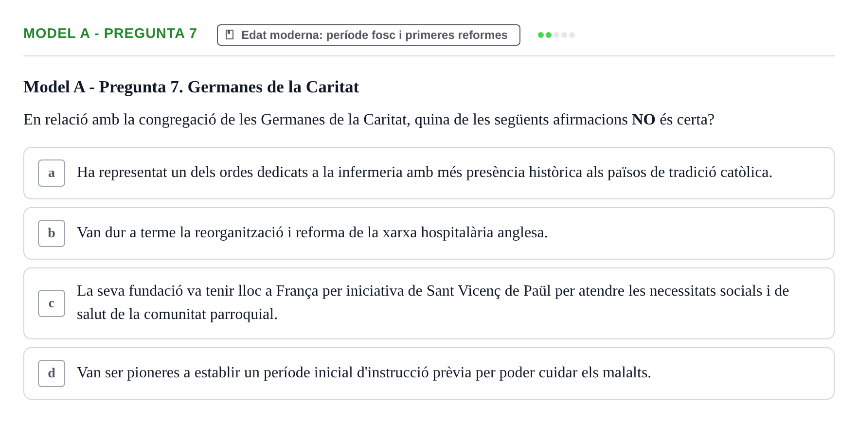 Enunciado: Ejercicio Model A - Pregunta 7 · Bases Teòriques de la Infermeria UVIC Exemples