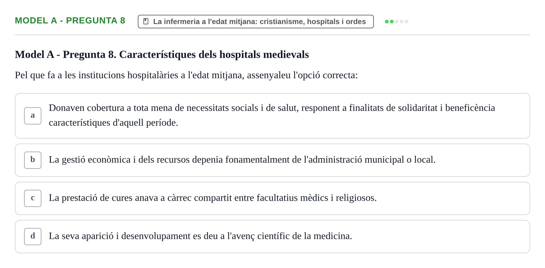 Enunciado: Ejercicio Model A - Pregunta 8 · Bases Teòriques de la Infermeria UVIC Exemples