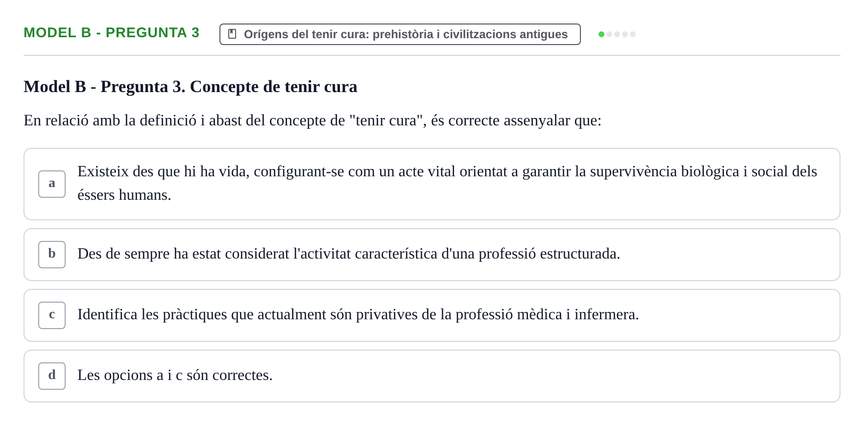 Enunciado: Ejercicio Model B - Pregunta 3 · Bases Teòriques de la Infermeria UVIC Exemples