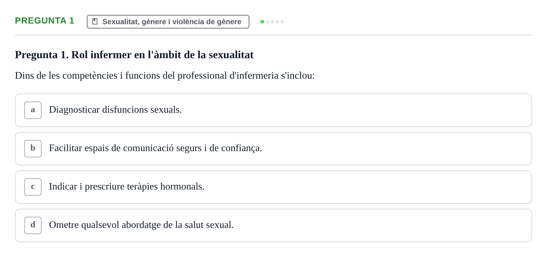 Enunciado: Pregunta 1 · Ciències Psicosocials Aplicades a la Salut UB Examen de Ciències Psicosocials Aplicades a la Salut