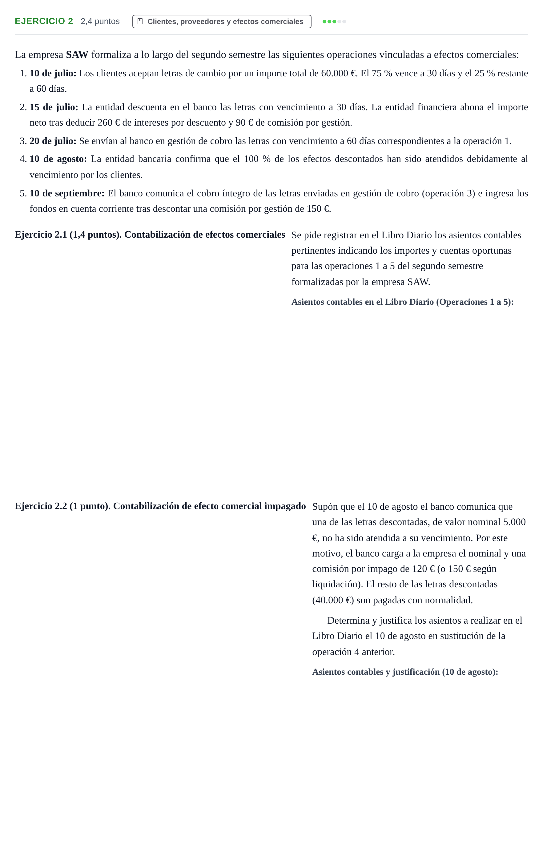 Enunciado: Ejercicio 2 · Introducción a la Contabilidad UOC Juny 2025
