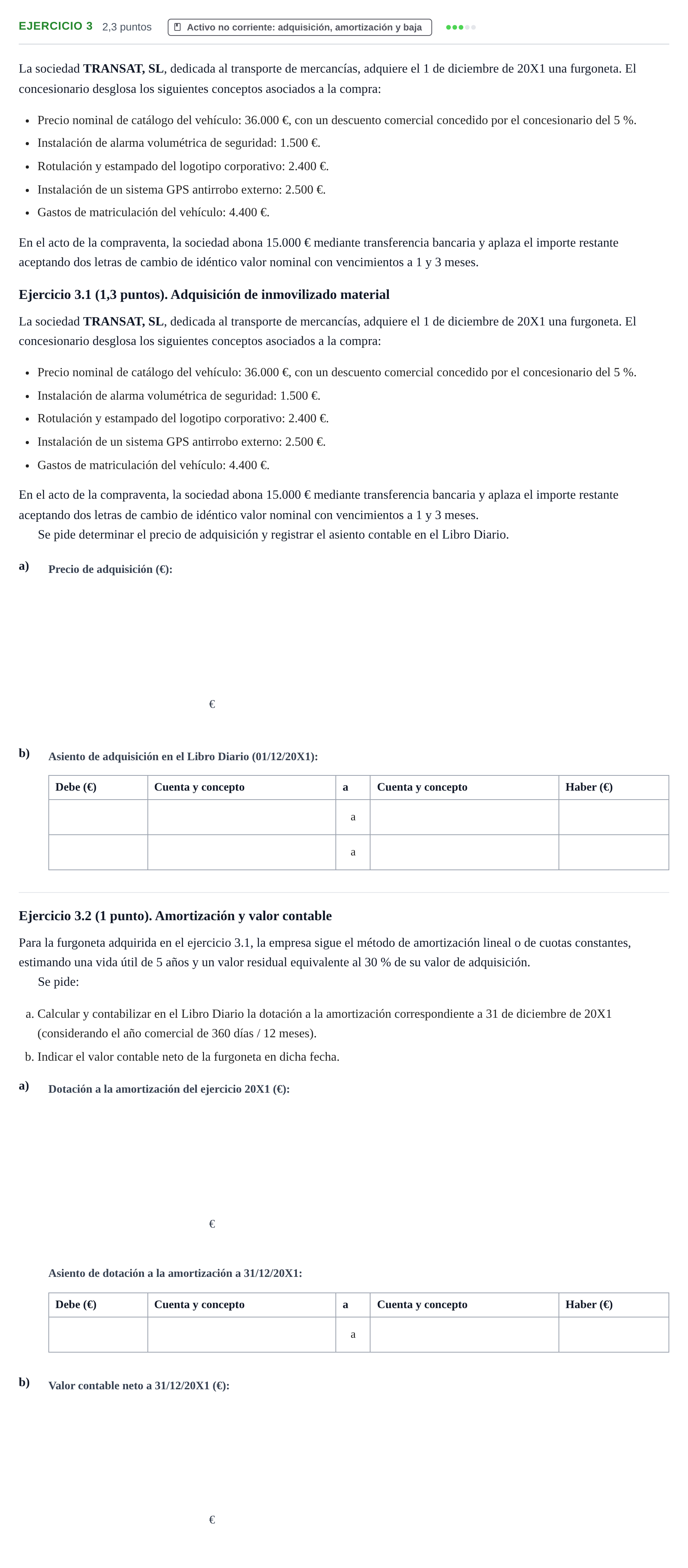 Enunciado: Ejercicio 3 · Introducción a la Contabilidad UOC Juny 2025