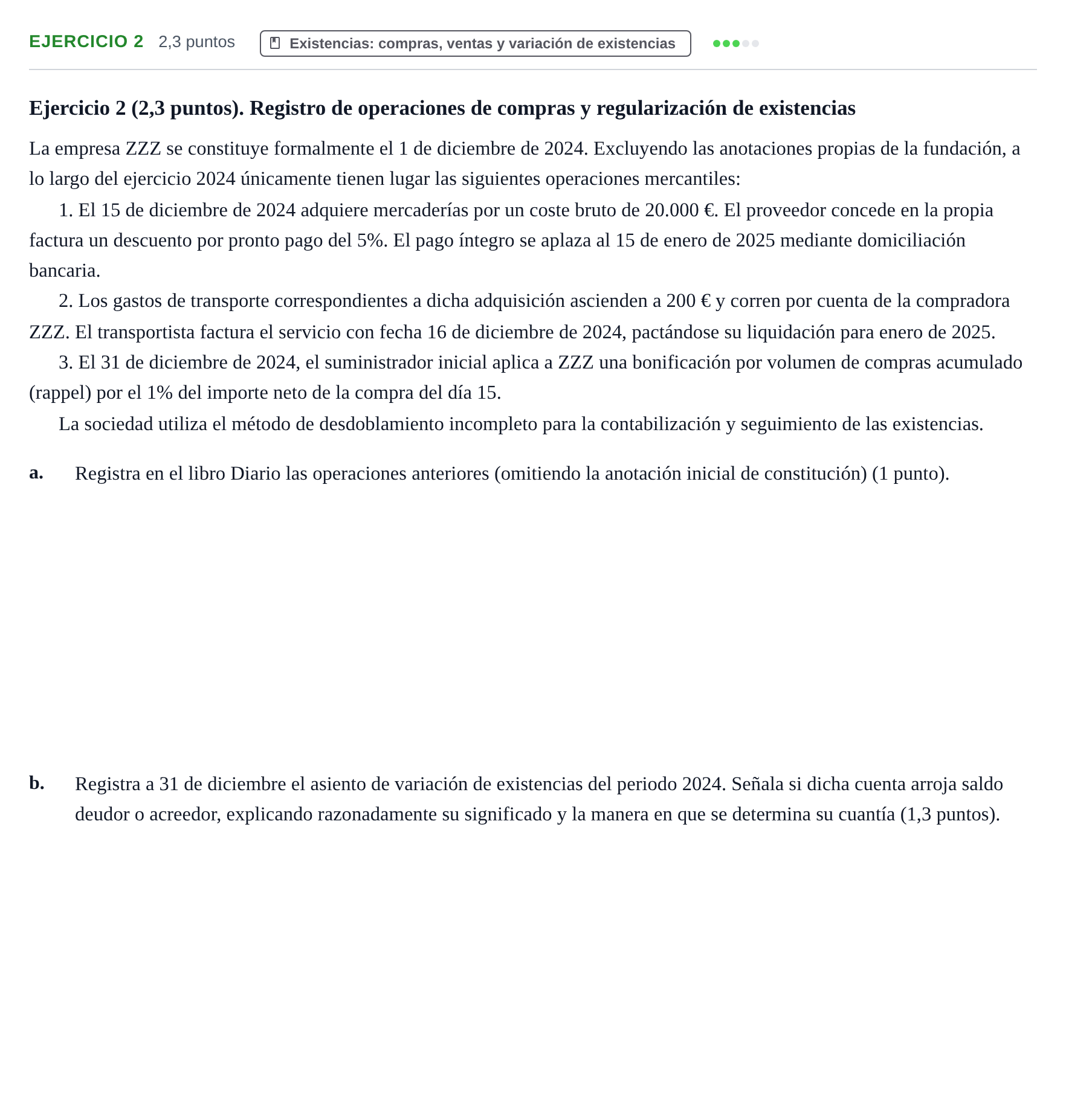 Enunciado: Ejercicio 2 · Introducción a la Contabilidad UOC Juny 2025
