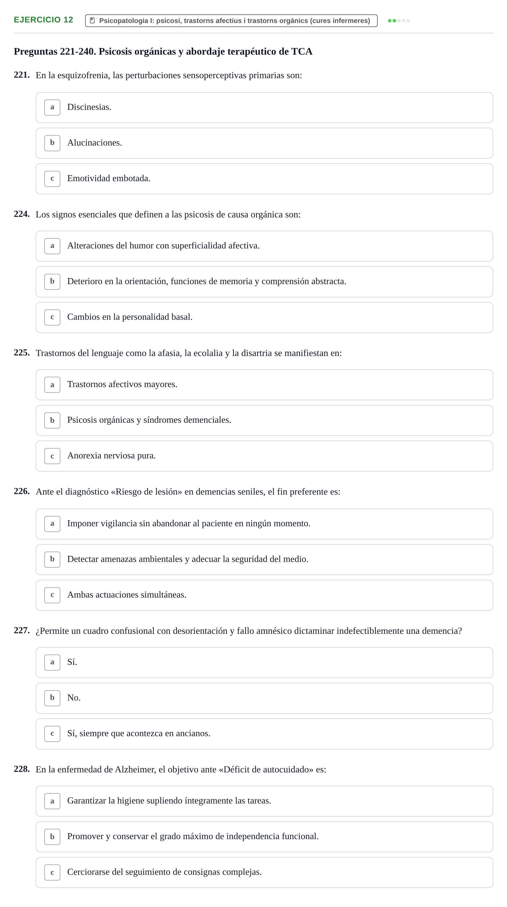 Enunciado: Ejercicio 12 - Psicopatologia I · Ciències Psicosocials Aplicades a la Salut UB Examen de Ciencias Psicosociales y Salud Mental (4.º Semestre)