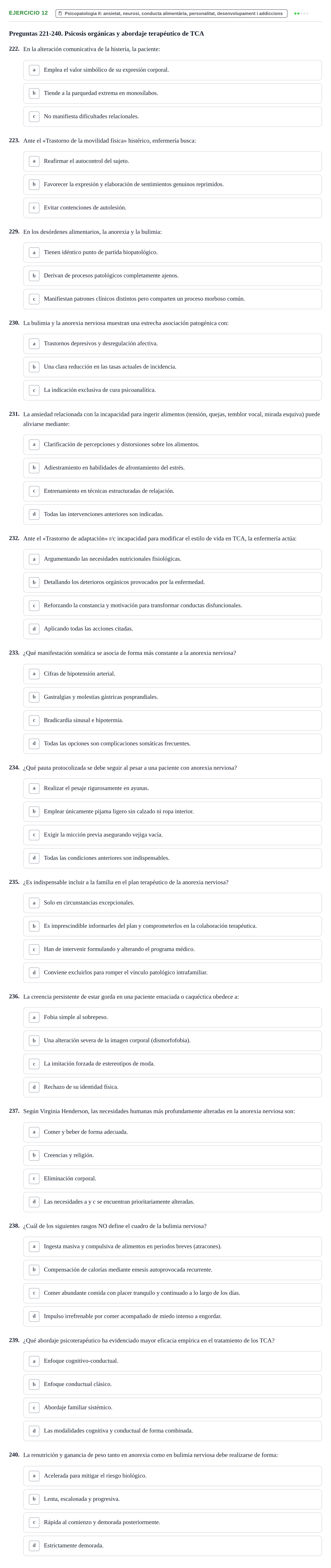 Enunciado: Ejercicio 12 - Psicopatologia II · Ciències Psicosocials Aplicades a la Salut UB Examen de Ciencias Psicosociales y Salud Mental (4.º Semestre)