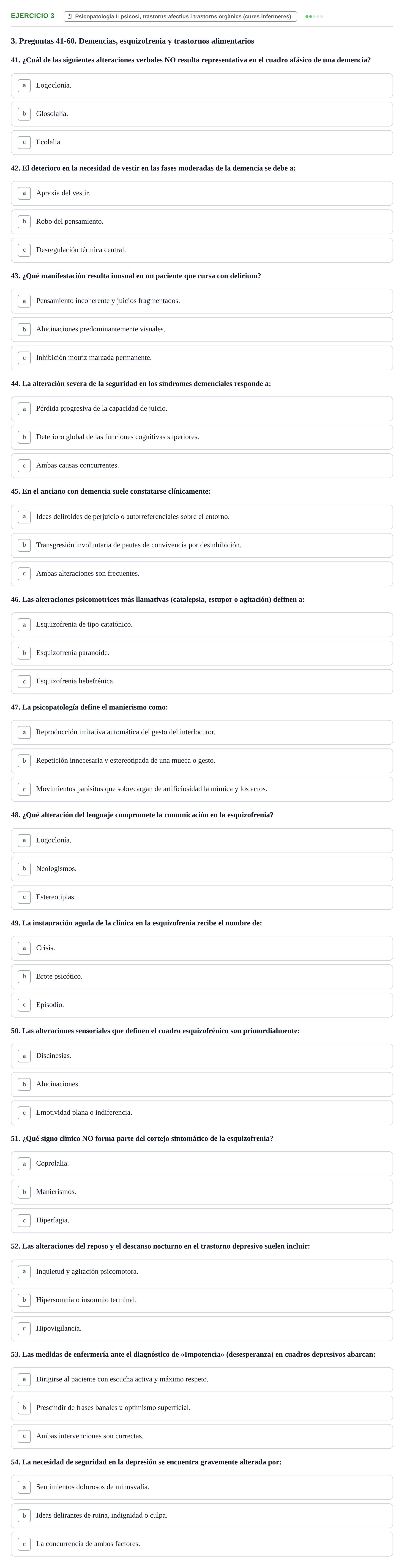 Enunciado: Ejercicio 3 - Psicopatologia I · Ciències Psicosocials Aplicades a la Salut UB Examen de Ciencias Psicosociales y Salud Mental (4.º Semestre)