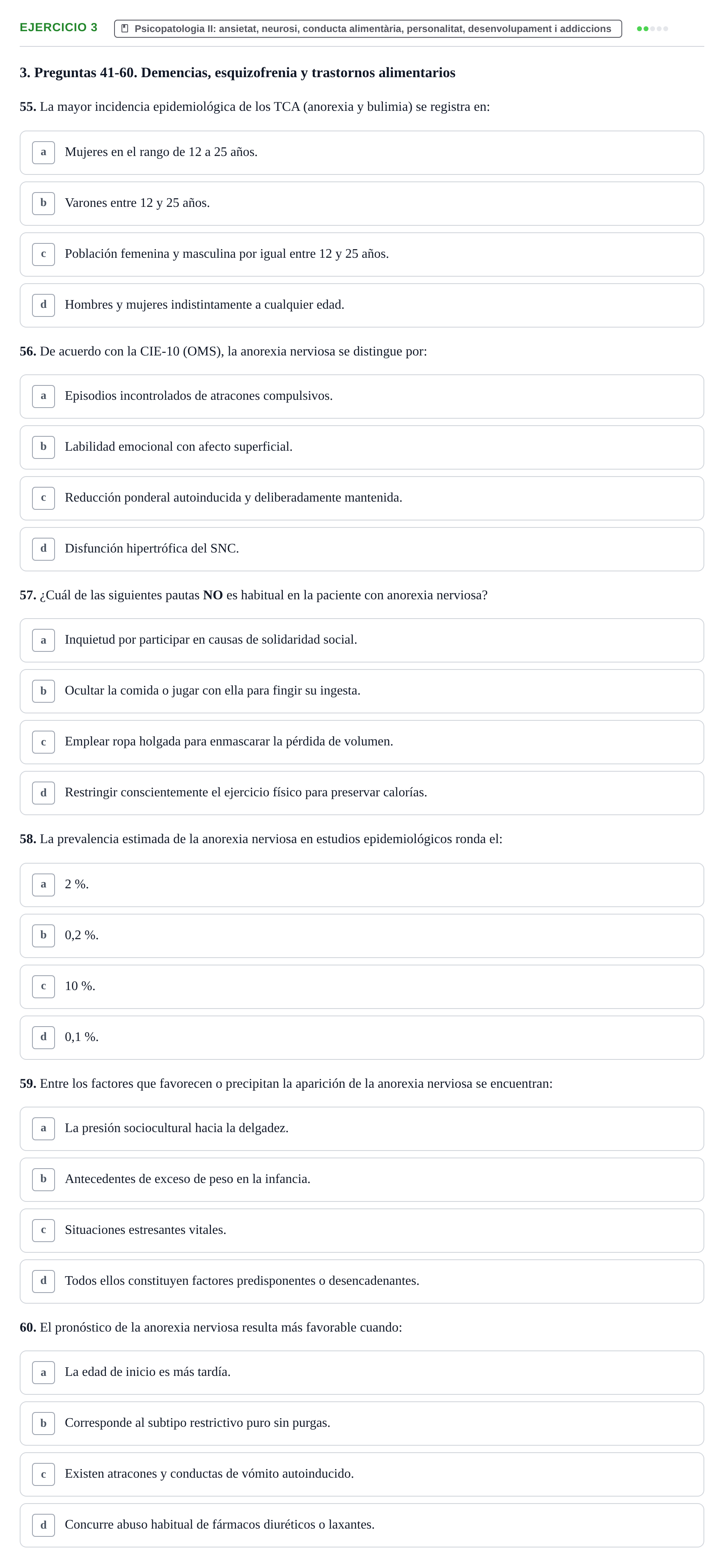 Enunciado: Ejercicio 3 - Psicopatologia II · Ciències Psicosocials Aplicades a la Salut UB Examen de Ciencias Psicosociales y Salud Mental (4.º Semestre)
