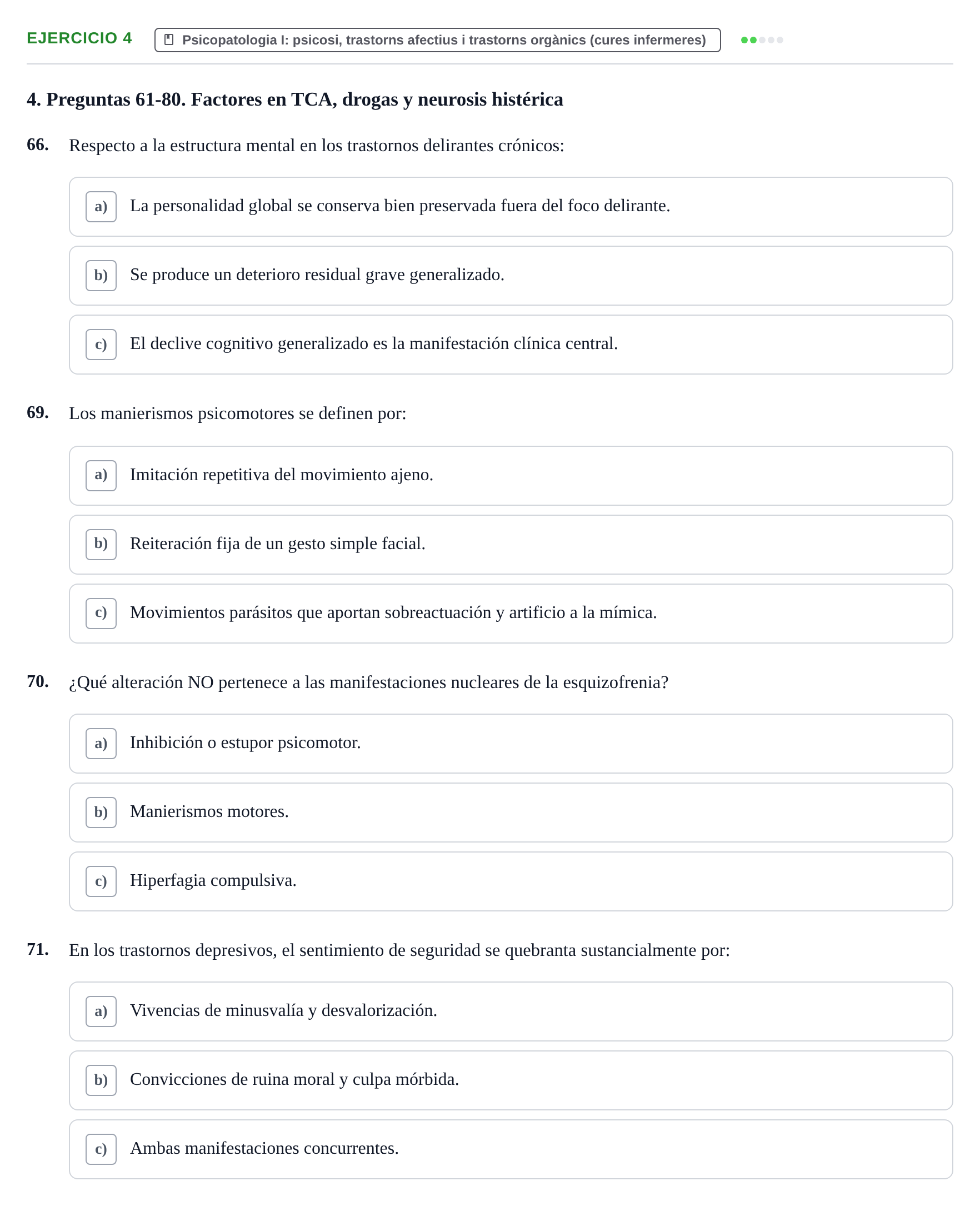 Enunciado: Ejercicio 4 - Psicopatologia I · Ciències Psicosocials Aplicades a la Salut UB Examen de Ciencias Psicosociales y Salud Mental (4.º Semestre)