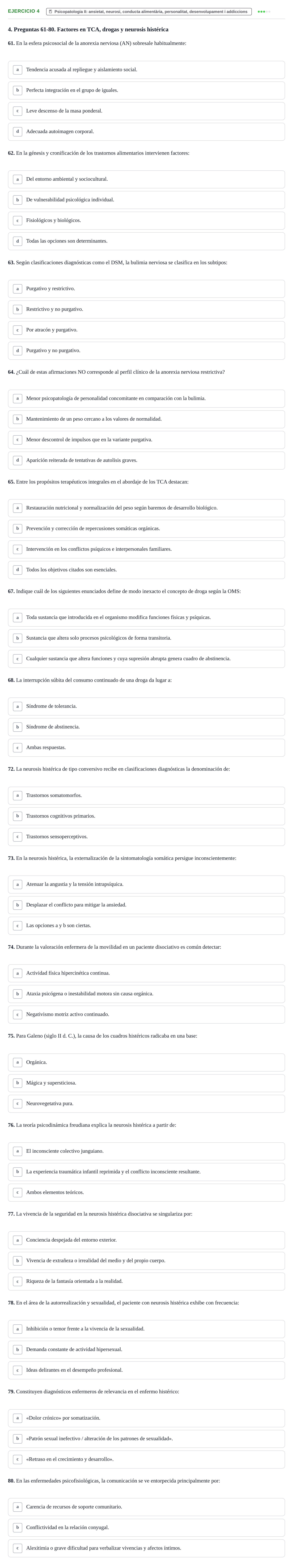 Enunciado: Ejercicio 4 - Psicopatologia II · Ciències Psicosocials Aplicades a la Salut UB Examen de Ciencias Psicosociales y Salud Mental (4.º Semestre)