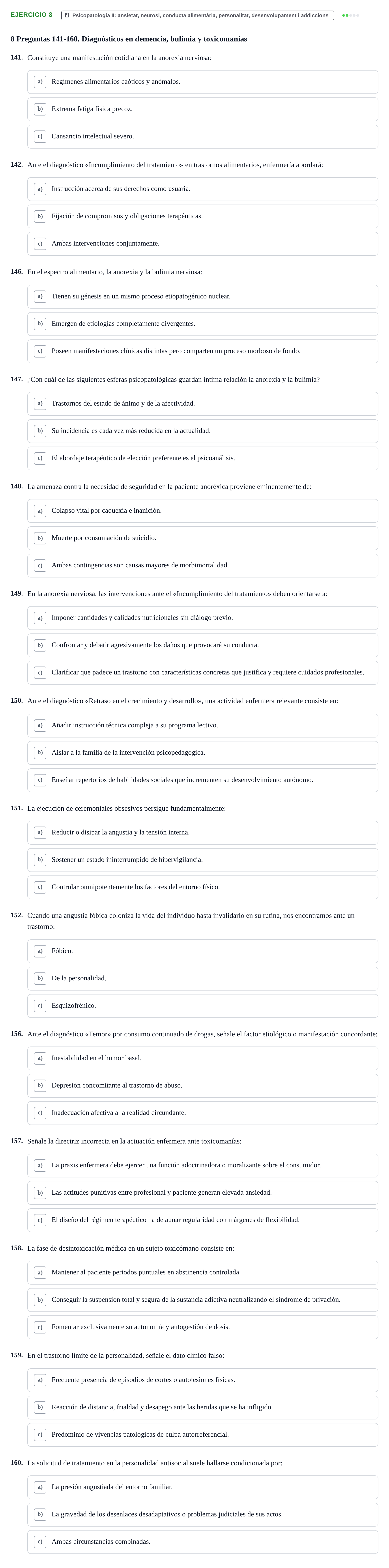 Enunciado: Ejercicio 8 - Psicopatologia II · Ciències Psicosocials Aplicades a la Salut UB Examen de Ciencias Psicosociales y Salud Mental (4.º Semestre)