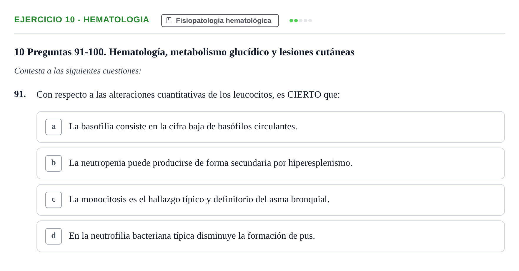 Enunciado: Ejercicio 10 - Hematologia · Fisiopatologia. Diagnòstic per la imatge UB Examen recopilatorio de Fisiopatología General