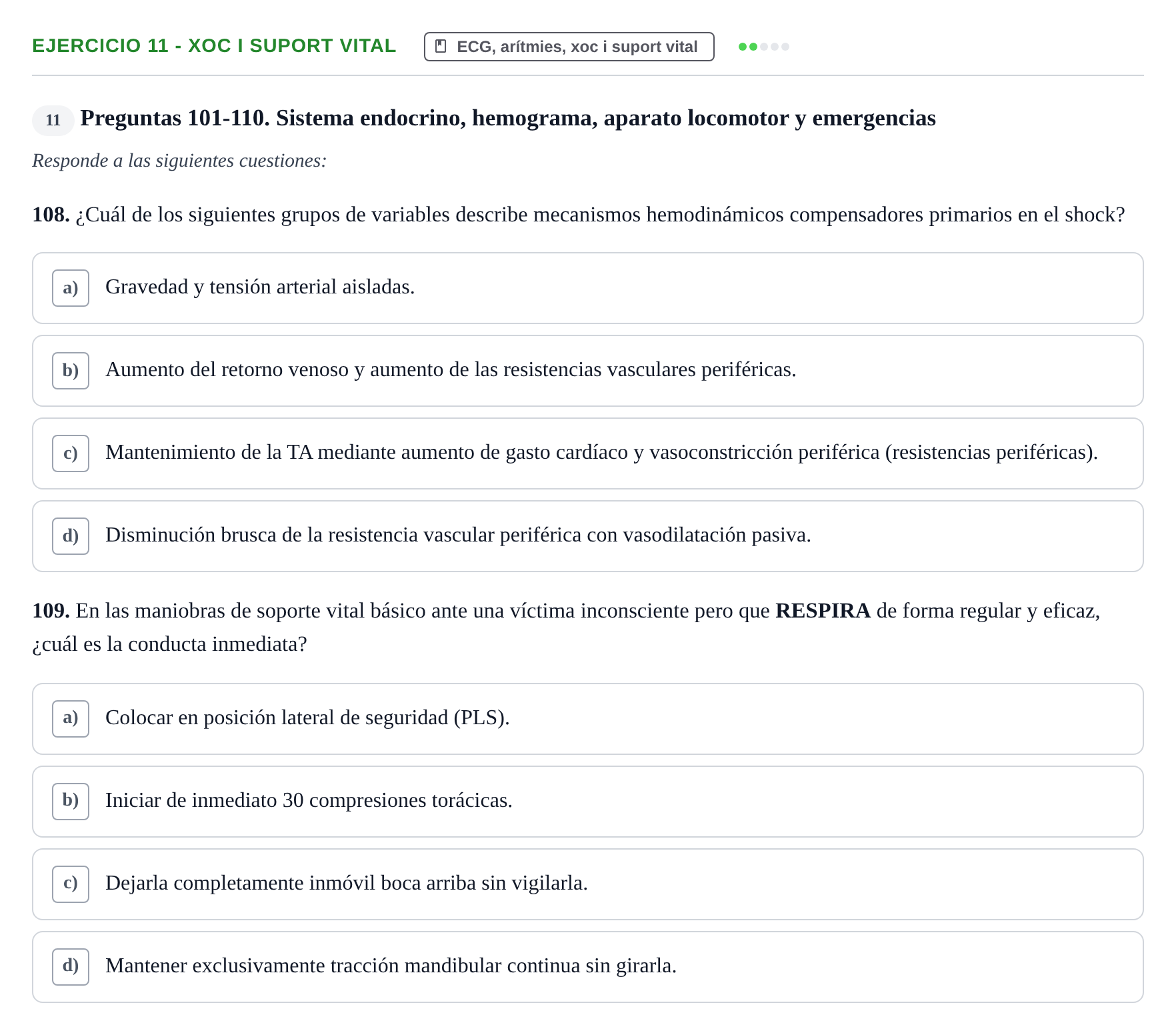 Enunciado: Ejercicio 11 - Xoc i suport vital · Fisiopatologia. Diagnòstic per la imatge UB Examen recopilatorio de Fisiopatología General