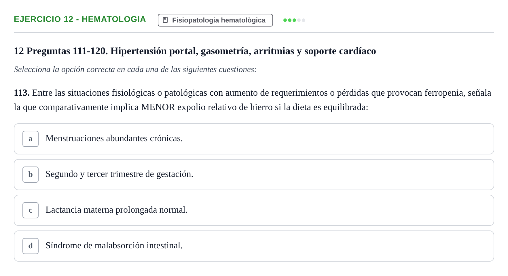 Enunciado: Ejercicio 12 - Hematologia · Fisiopatologia. Diagnòstic per la imatge UB Examen recopilatorio de Fisiopatología General