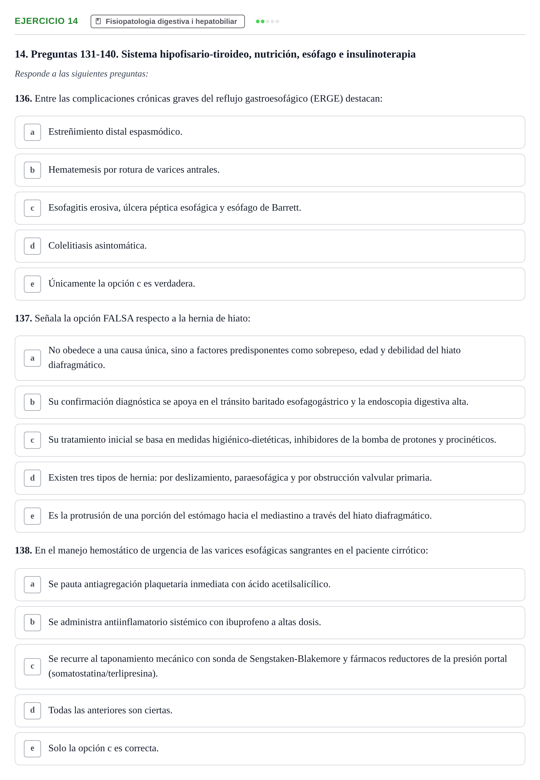 Enunciado: Ejercicio 14 - Fisiopatologia digestiva · Fisiopatologia. Diagnòstic per la imatge UB Examen recopilatorio de Fisiopatología General
