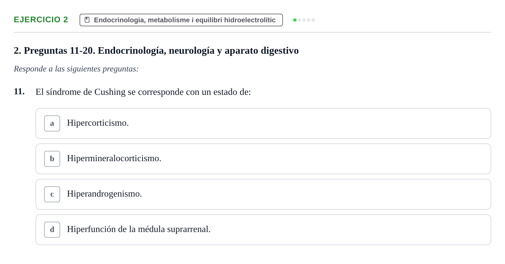 Enunciado: Ejercicio 2 - Endocrinologia · Fisiopatologia. Diagnòstic per la imatge UB Examen recopilatorio de Fisiopatología General