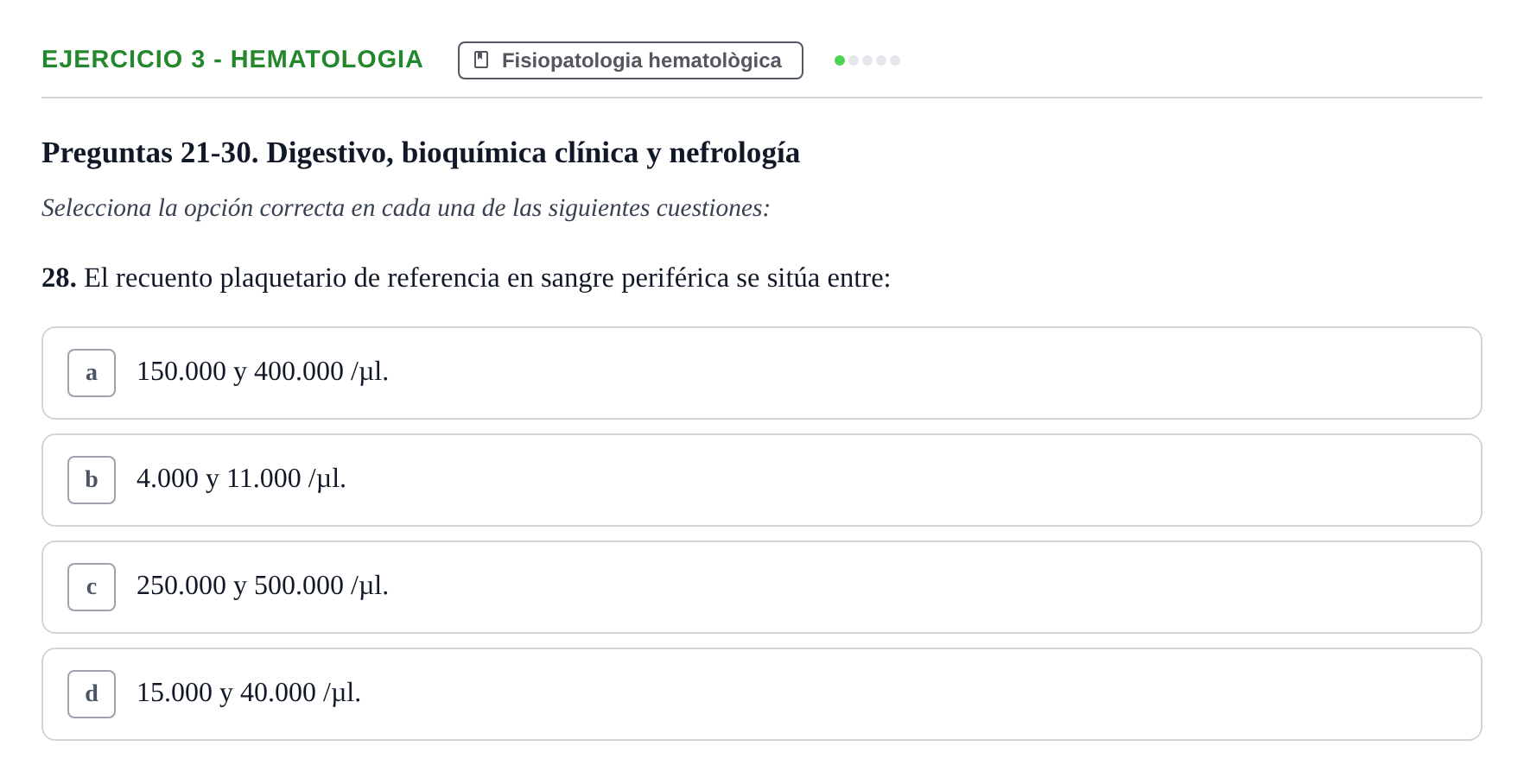 Enunciado: Ejercicio 3 - Hematologia · Fisiopatologia. Diagnòstic per la imatge UB Examen recopilatorio de Fisiopatología General
