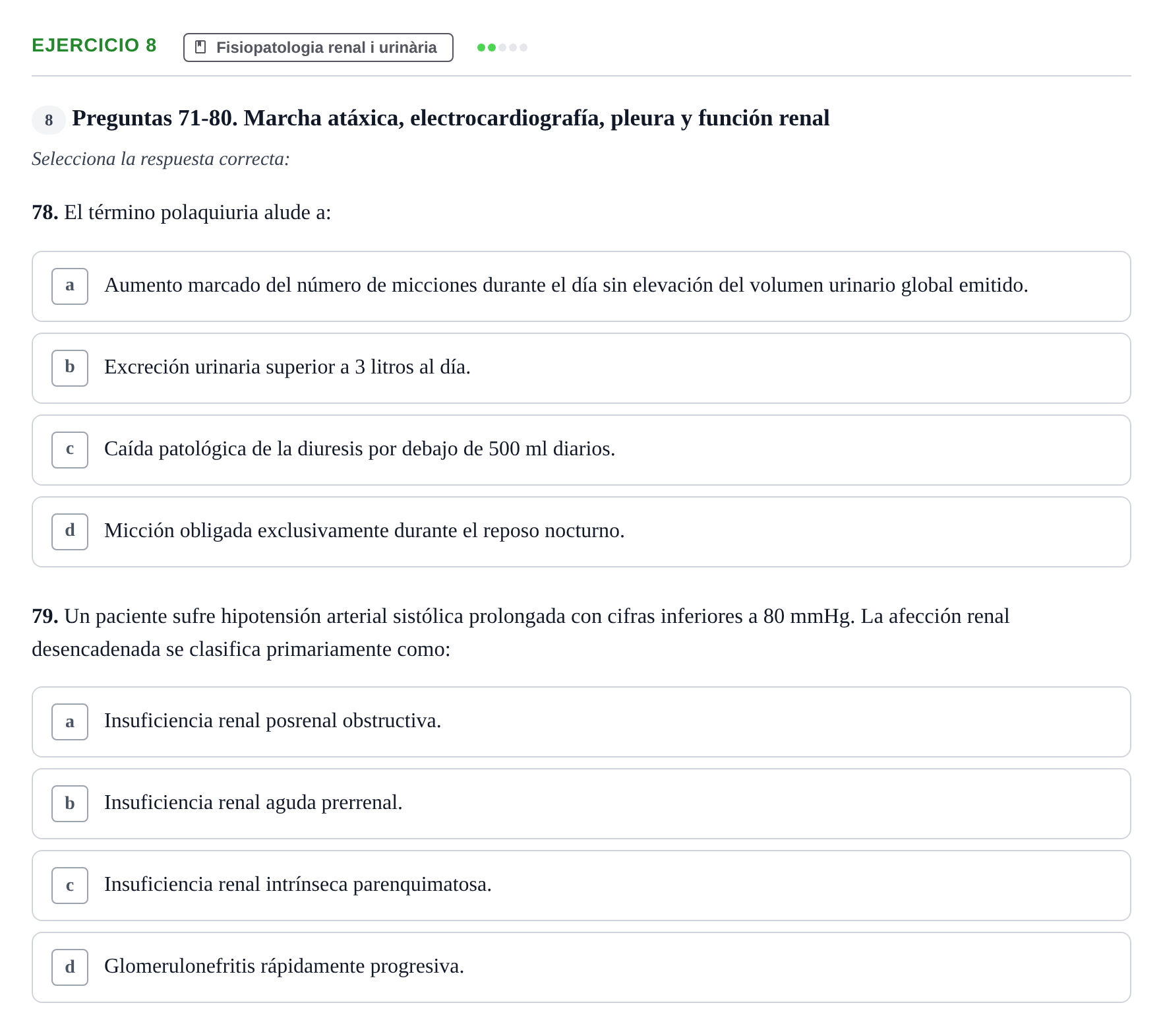 Enunciado: Ejercicio 8 - Fisiopatologia renal · Fisiopatologia. Diagnòstic per la imatge UB Examen recopilatorio de Fisiopatología General