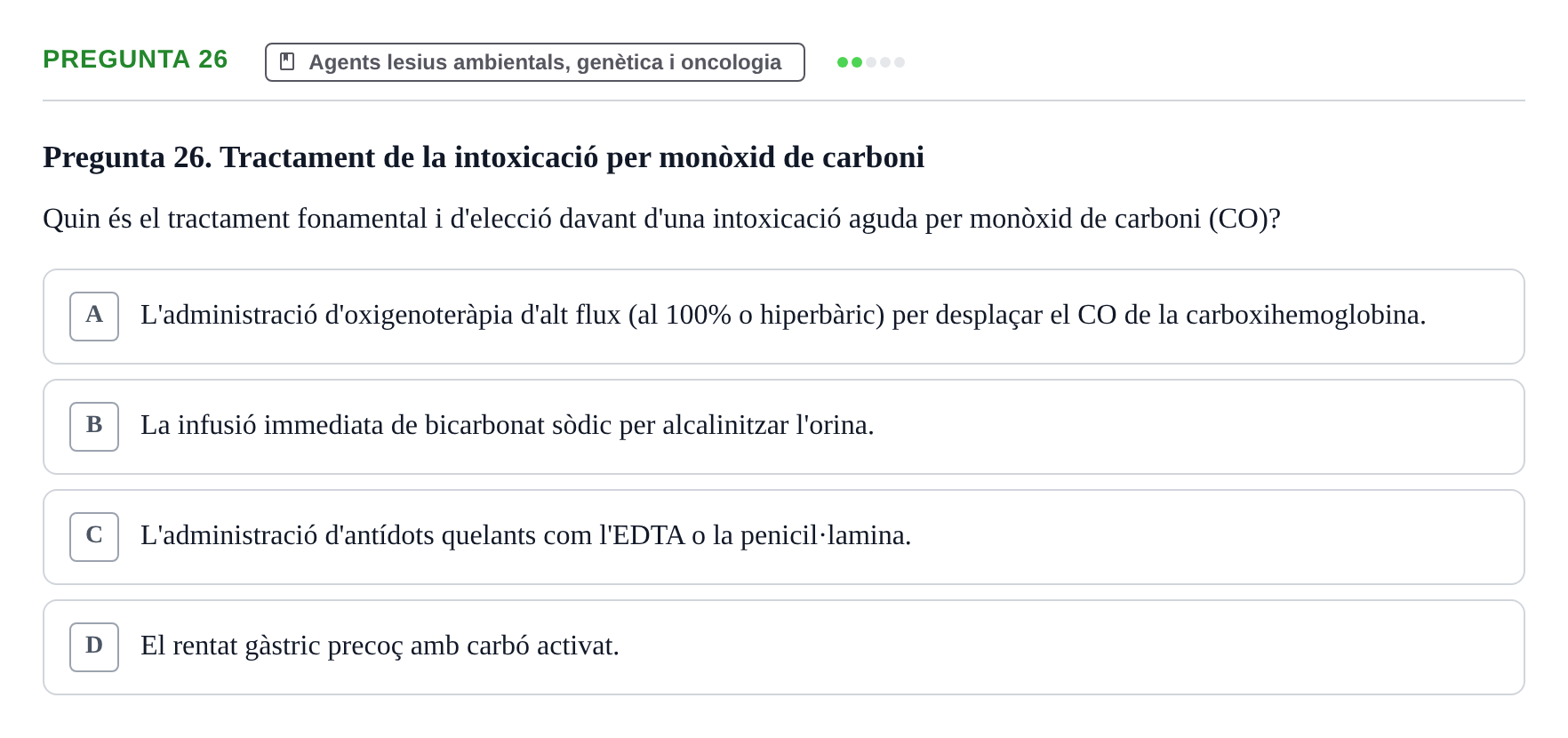 Enunciado: Pregunta 26 · Fisiopatologia. Diagnòstic per la imatge UB Examen de Fisiopatologia: Segon Parcial