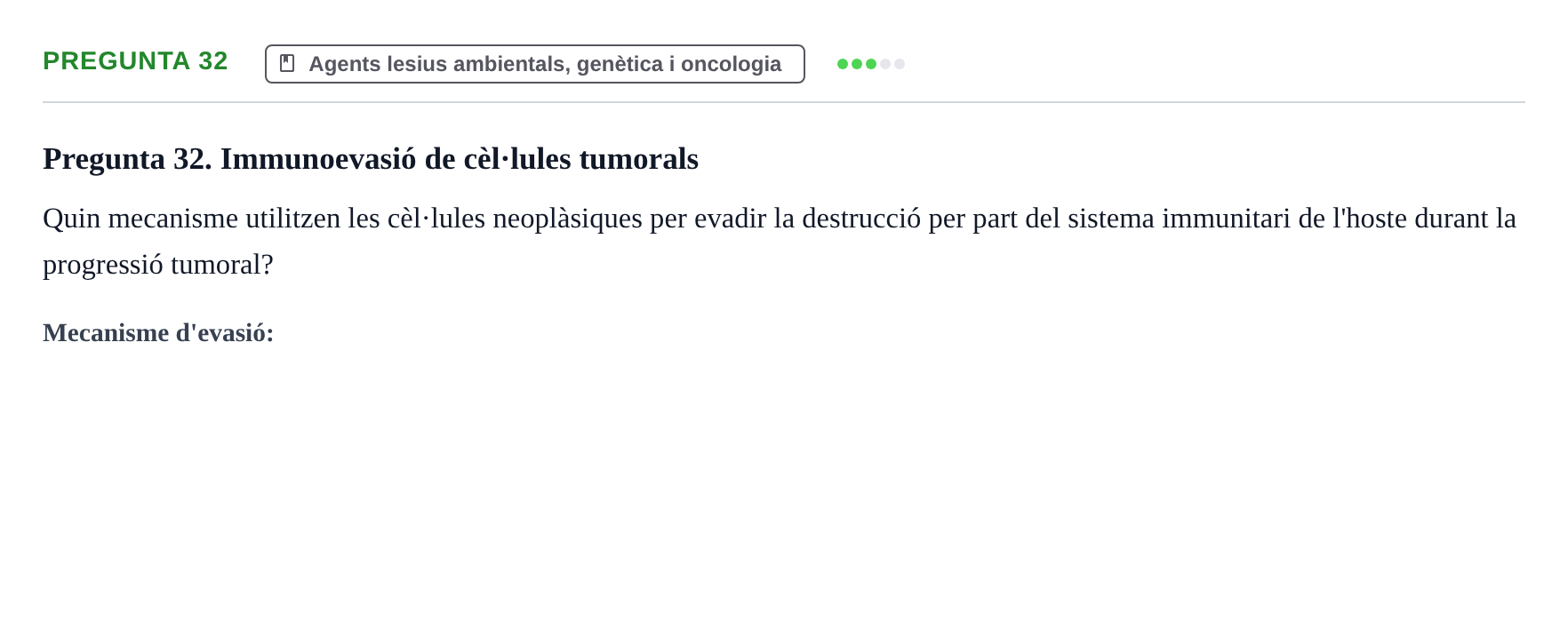 Enunciado: Pregunta 32 · Fisiopatologia. Diagnòstic per la imatge UB Examen de Fisiopatologia: Segon Parcial