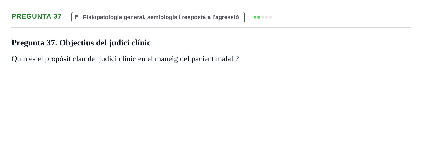 Enunciado: Pregunta 37 · Fisiopatologia. Diagnòstic per la imatge UB Examen de Fisiopatologia: Segon Parcial