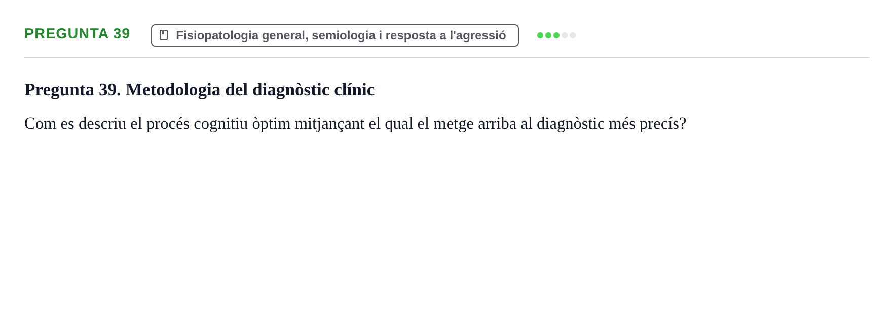 Enunciado: Pregunta 39 · Fisiopatologia. Diagnòstic per la imatge UB Examen de Fisiopatologia: Segon Parcial