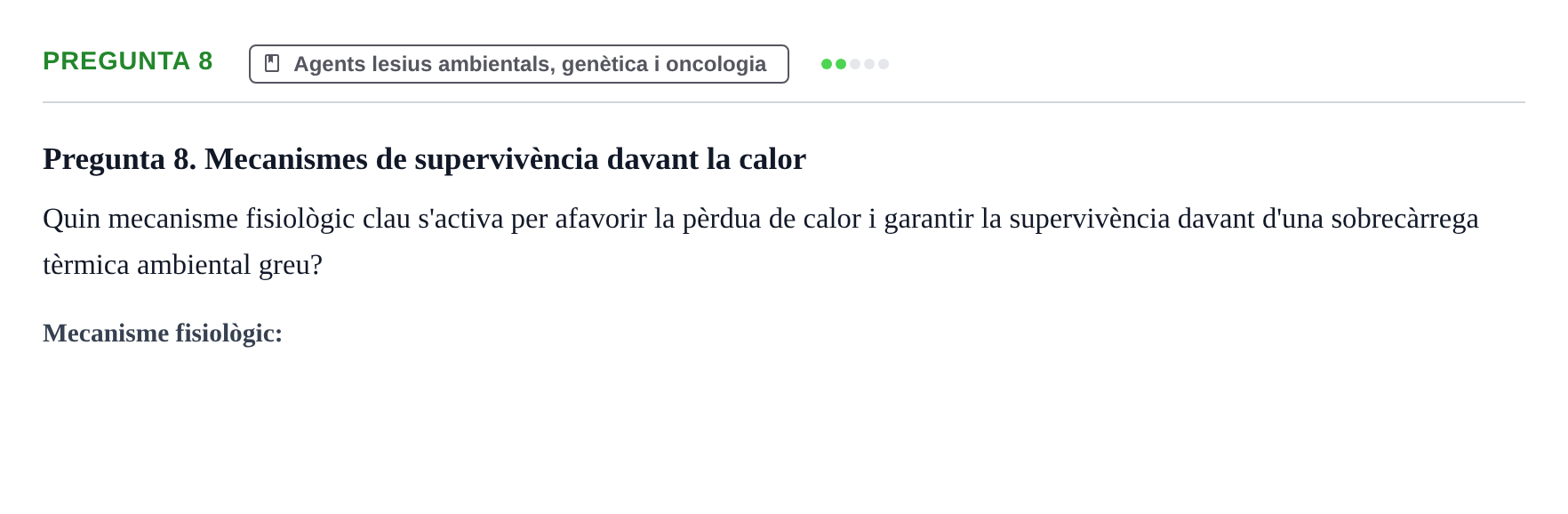 Enunciado: Pregunta 8 · Fisiopatologia. Diagnòstic per la imatge UB Examen de Fisiopatologia: Segon Parcial