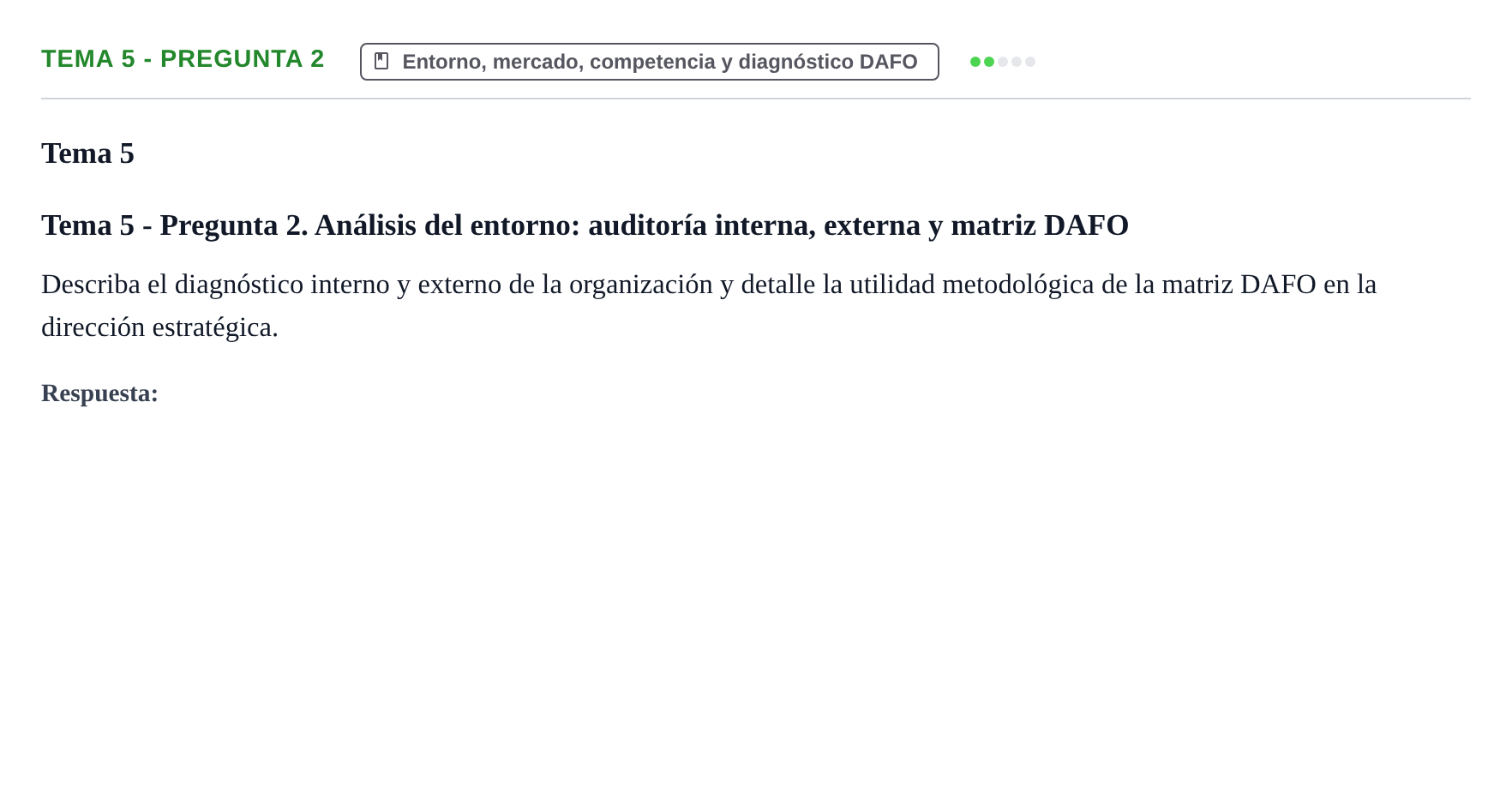 Enunciado: Tema 5 - Pregunta 2