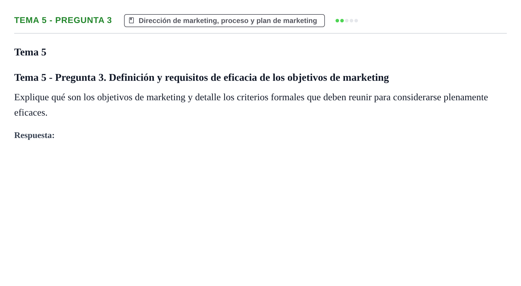 Enunciado: Tema 5 - Pregunta 3