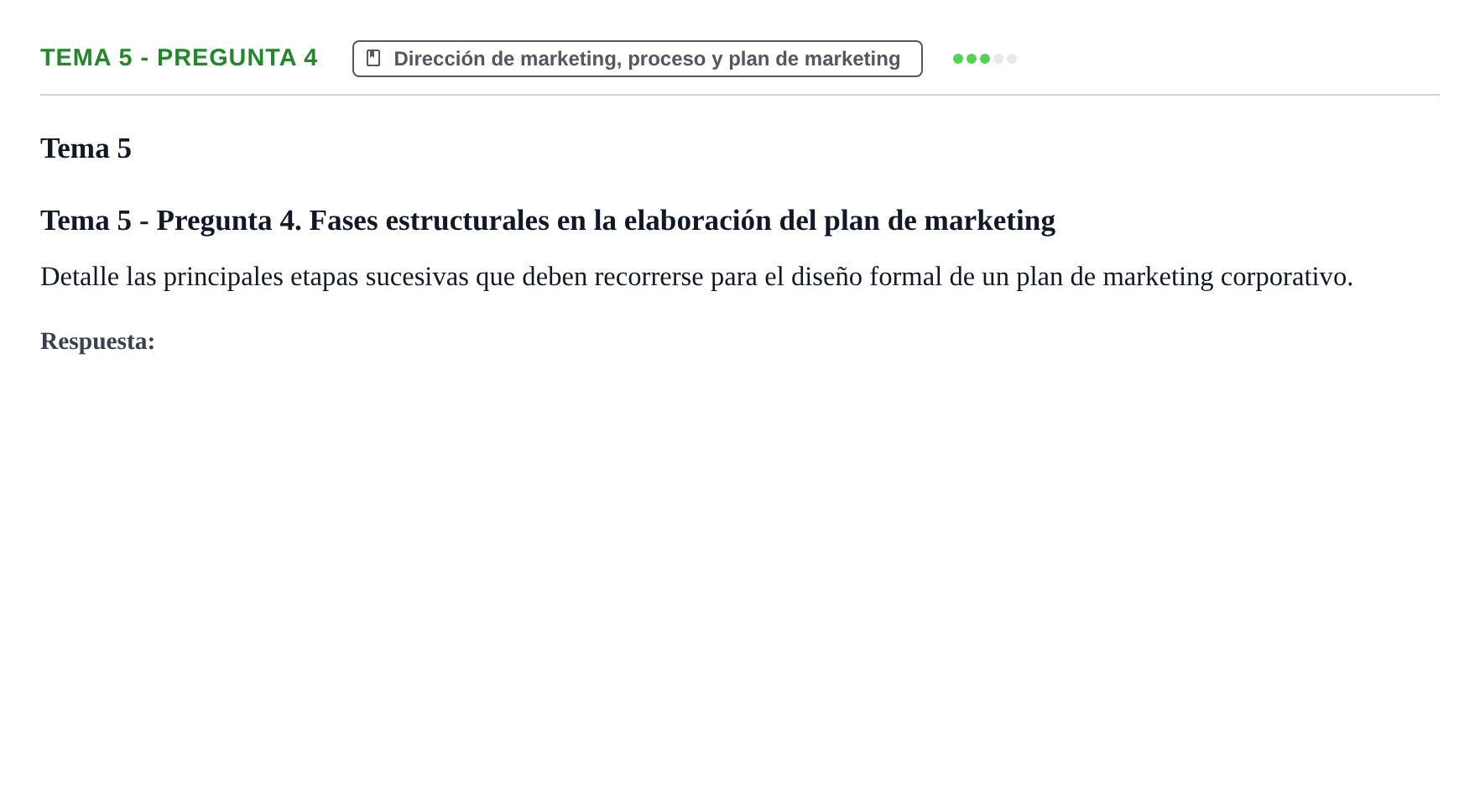 Enunciado: Tema 5 - Pregunta 4