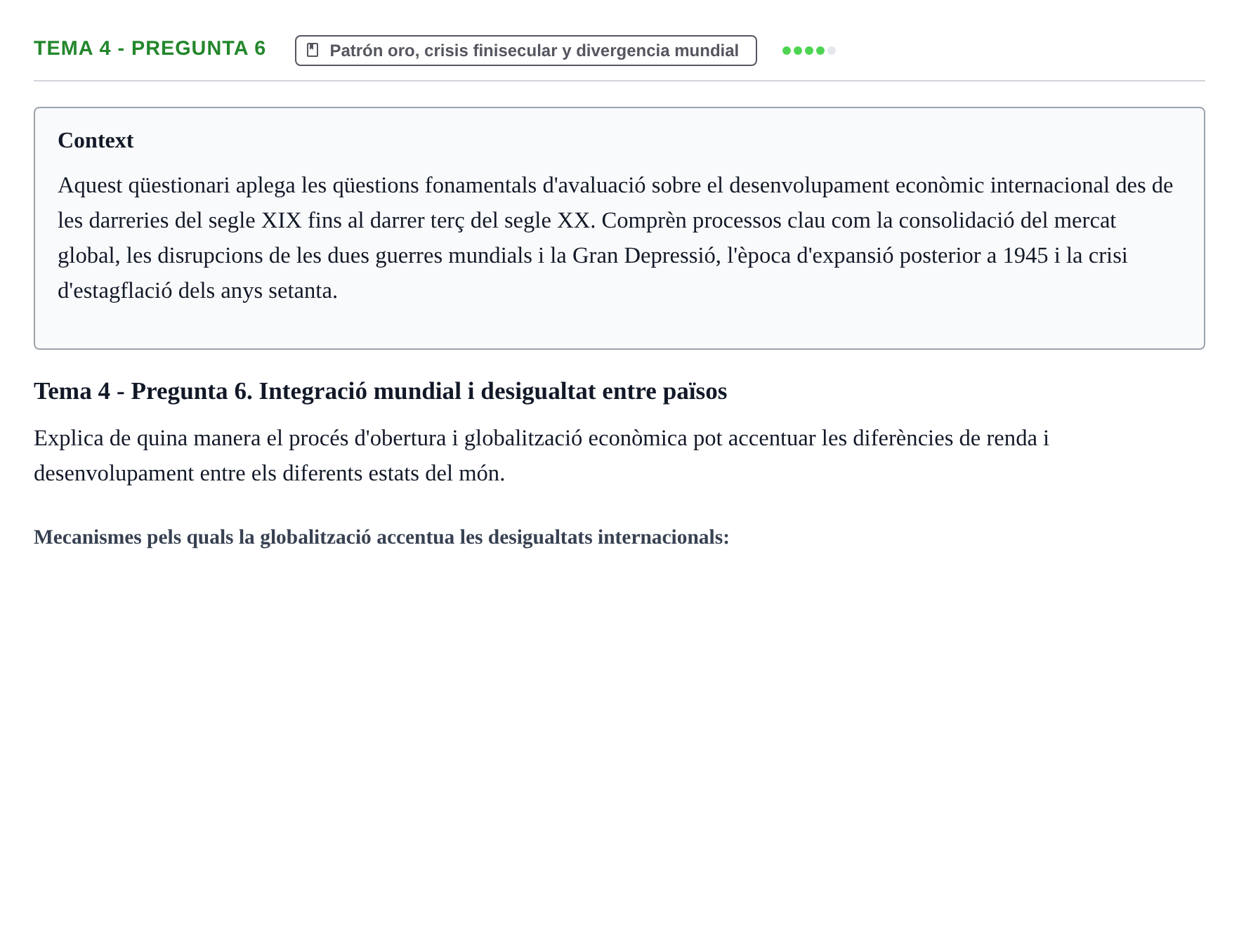 Enunciado: Tema 4 - Pregunta 6