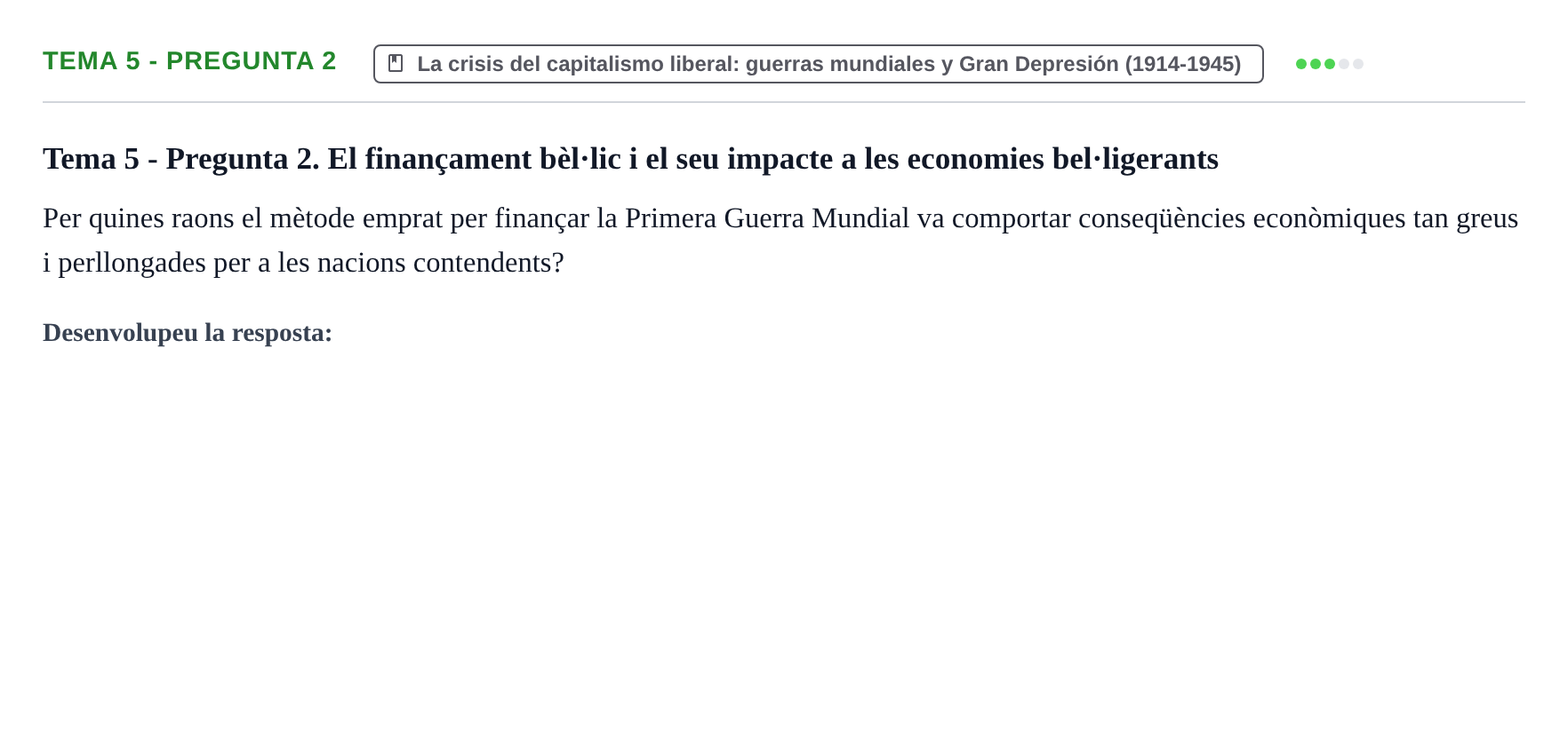 Enunciado: Tema 5 - Pregunta 2