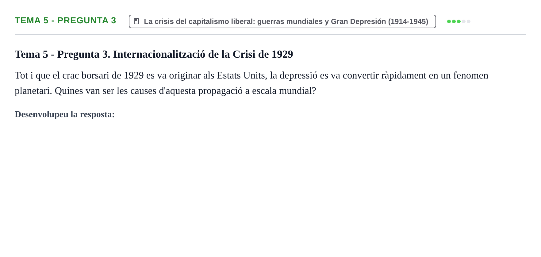 Enunciado: Tema 5 - Pregunta 3