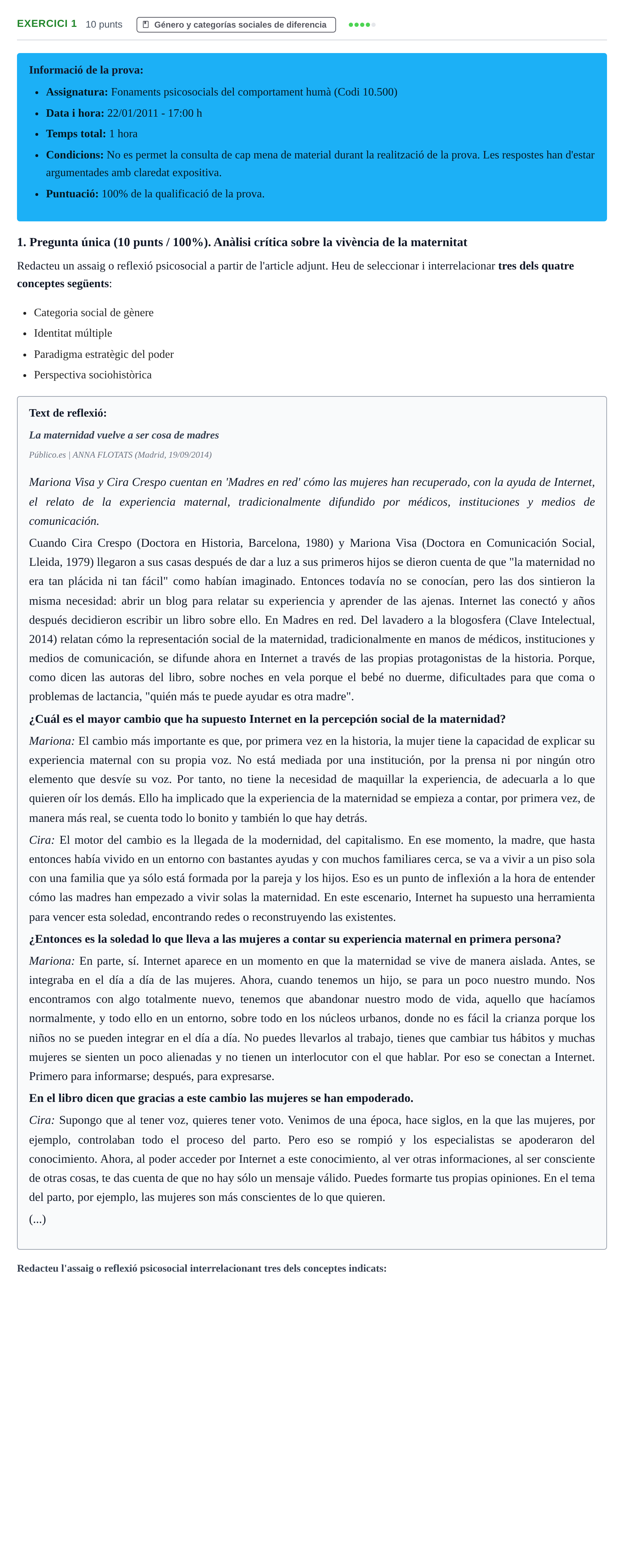 Enunciado: Problema 1 · Procesos Psicosociales Elementales UOC 2011