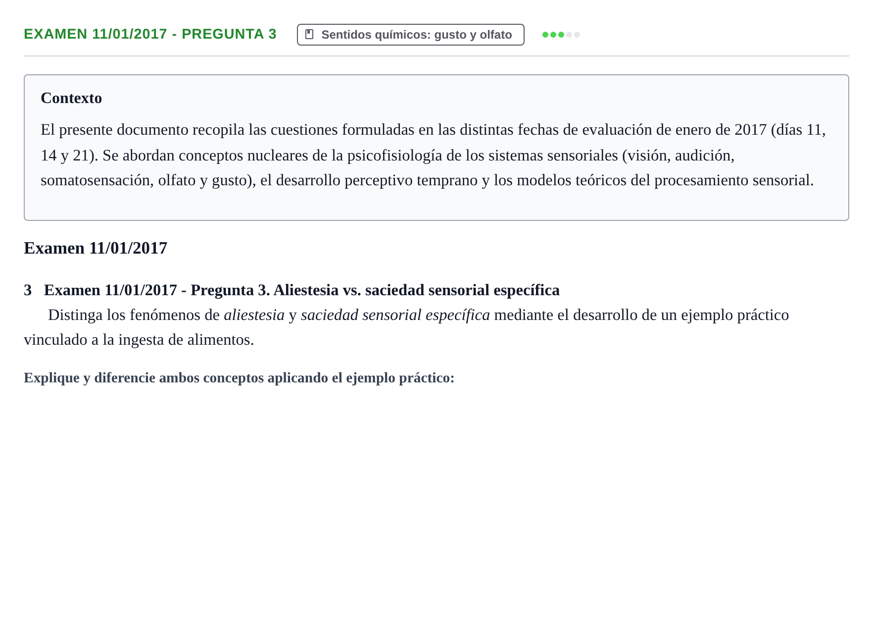 Enunciado: Ejercicio Examen 11/01/2017 - Pregunta 3 · Psicología de la Percepción y la Emoción UOC 2017