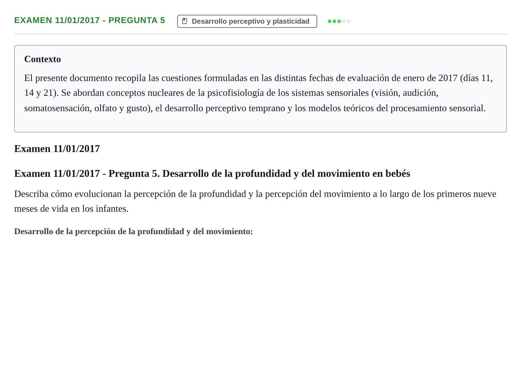 Enunciado: Ejercicio Examen 11/01/2017 - Pregunta 5 · Psicología de la Percepción y la Emoción UOC 2017