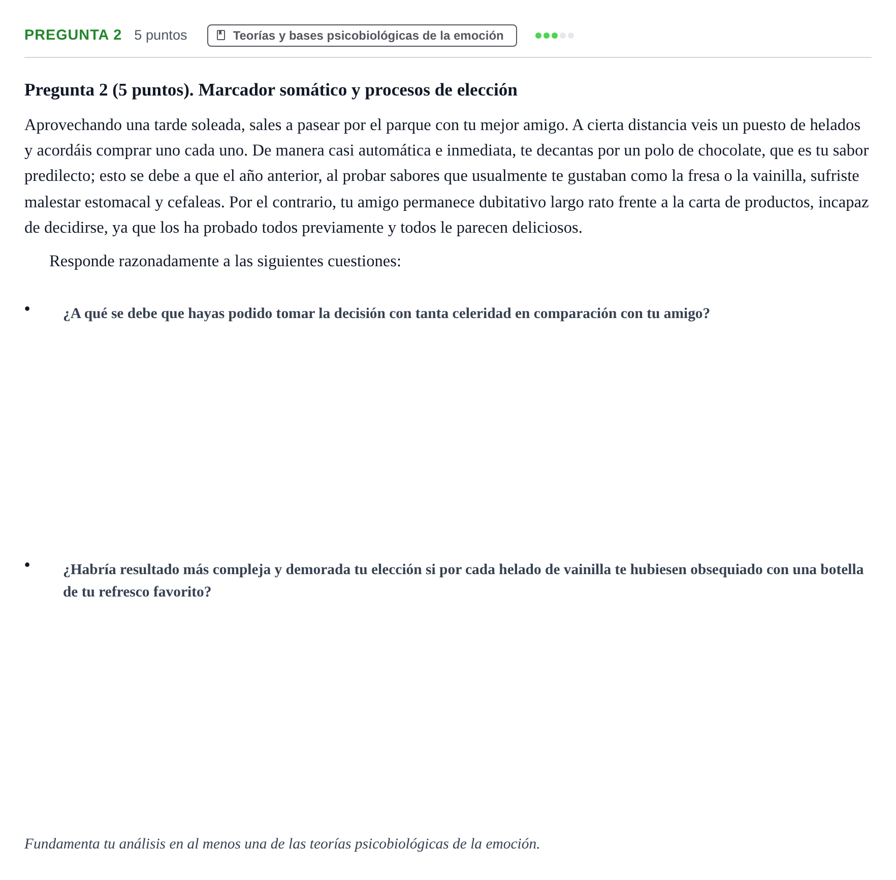 Enunciado: Pregunta 2 · Psicología de la Percepción y la Emoción UOC Setembre Serie 1 2021
