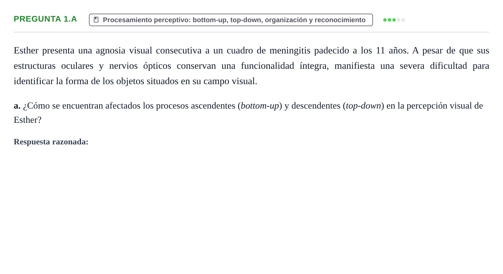 Enunciado: Pregunta 1.a - Procesamiento perceptivo · Psicología de la Percepción y la Emoción UOC 2018