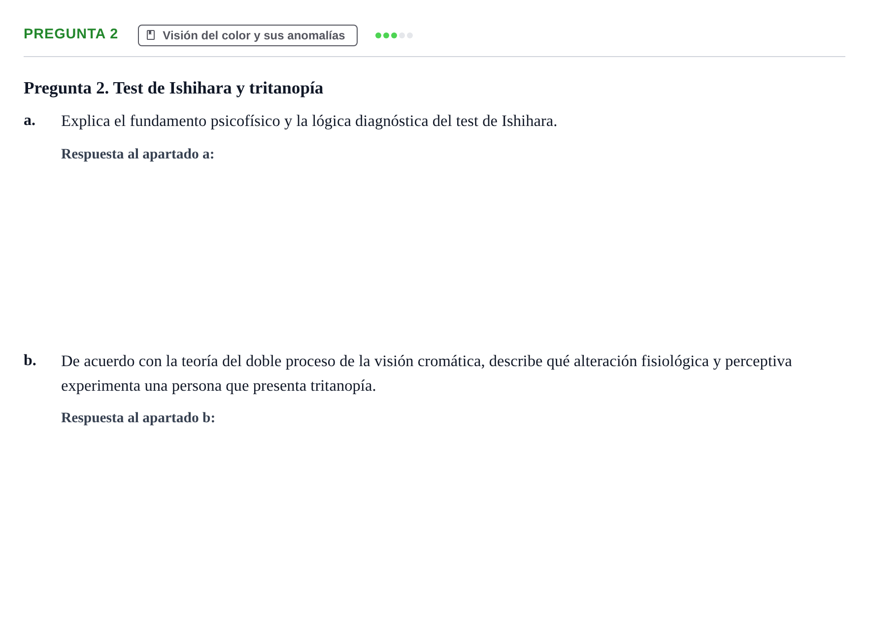Enunciado: Pregunta 2 · Psicología de la Percepción y la Emoción UOC 2018