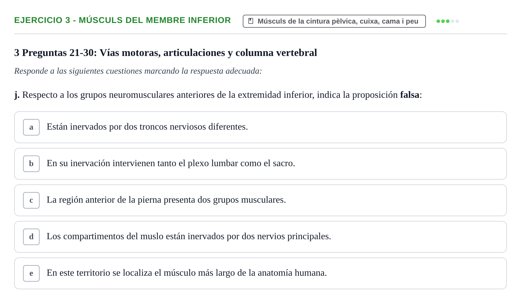 Enunciado: 3 - Músculs del membre inferior