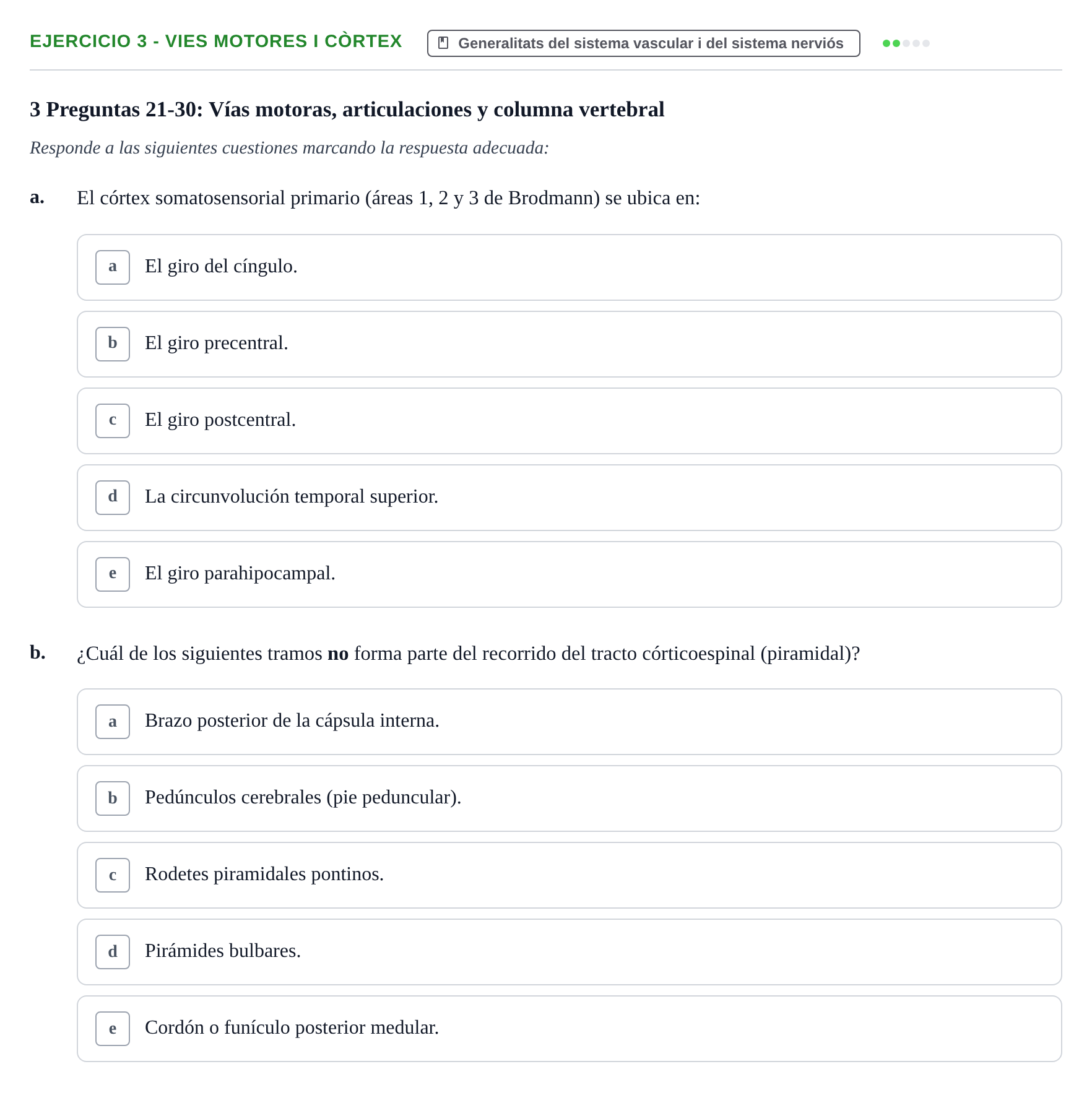Enunciado: 3 - Vies motores i còrtex