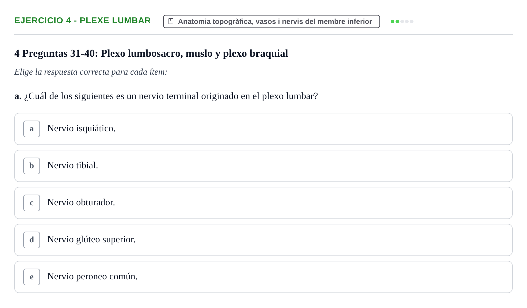 Enunciado: 4 - Plexe lumbar