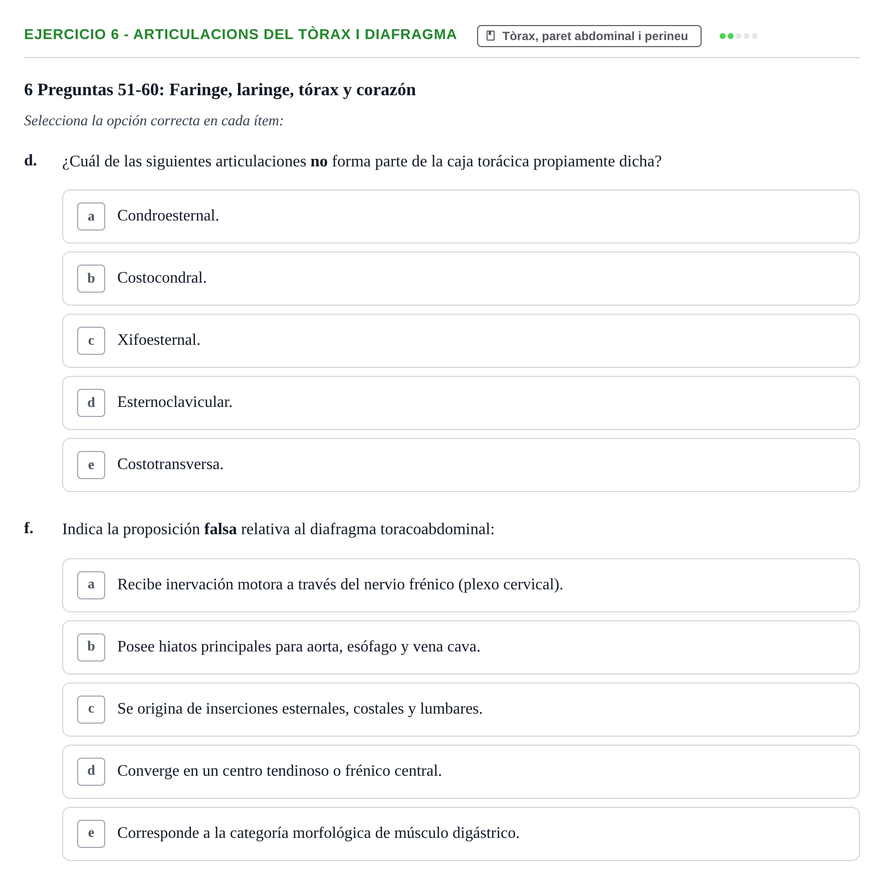 Enunciado: 6 - Articulacions del tòrax i diafragma