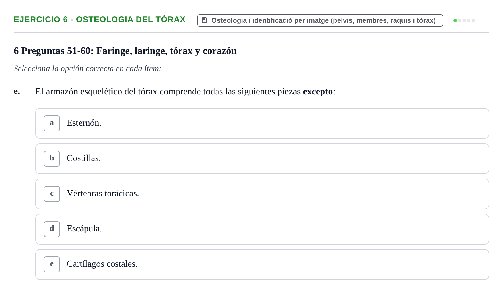 Enunciado: 6 - Osteologia del tòrax