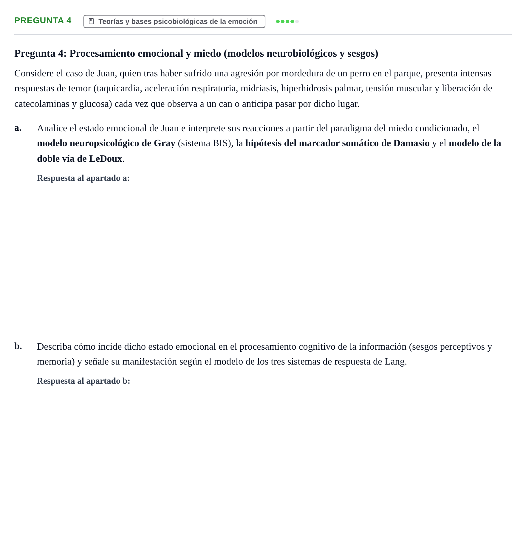 Enunciado: Pregunta 4 · Psicología de la Percepción y la Emoción UOC 2021