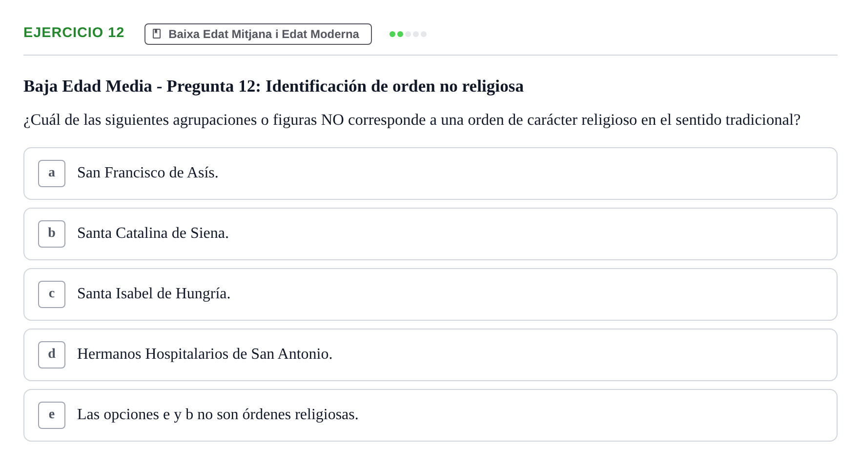 Enunciado: Problema 12 · Evolució Històrica i Filosòfica de la Cura UPF Examen tipo test: Evolución Histórica y Filosófica del Cuidado (Modelo 2)