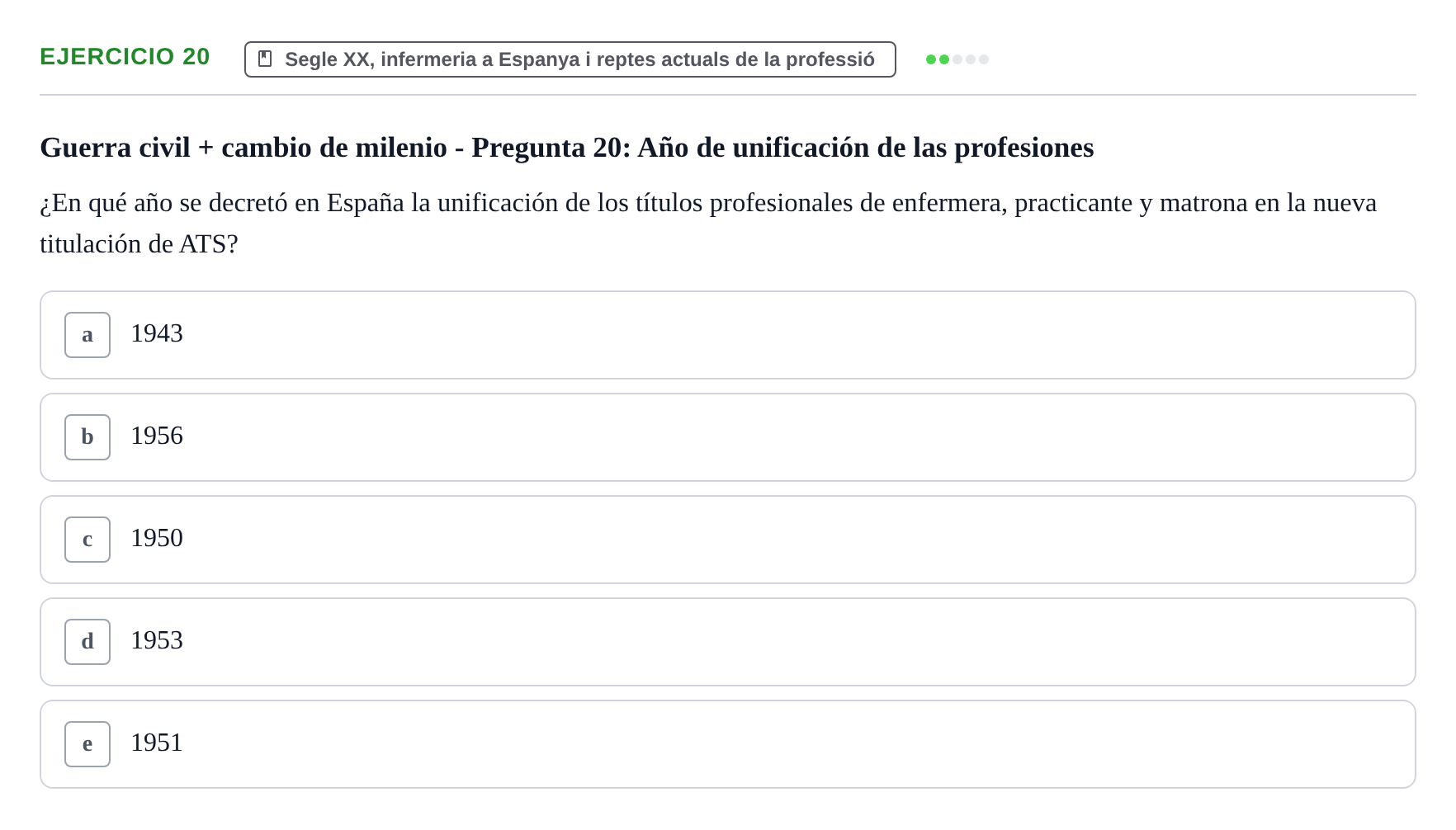 Enunciado: Problema 20 · Evolució Històrica i Filosòfica de la Cura UPF Examen tipo test: Evolución Histórica y Filosófica del Cuidado (Modelo 2)