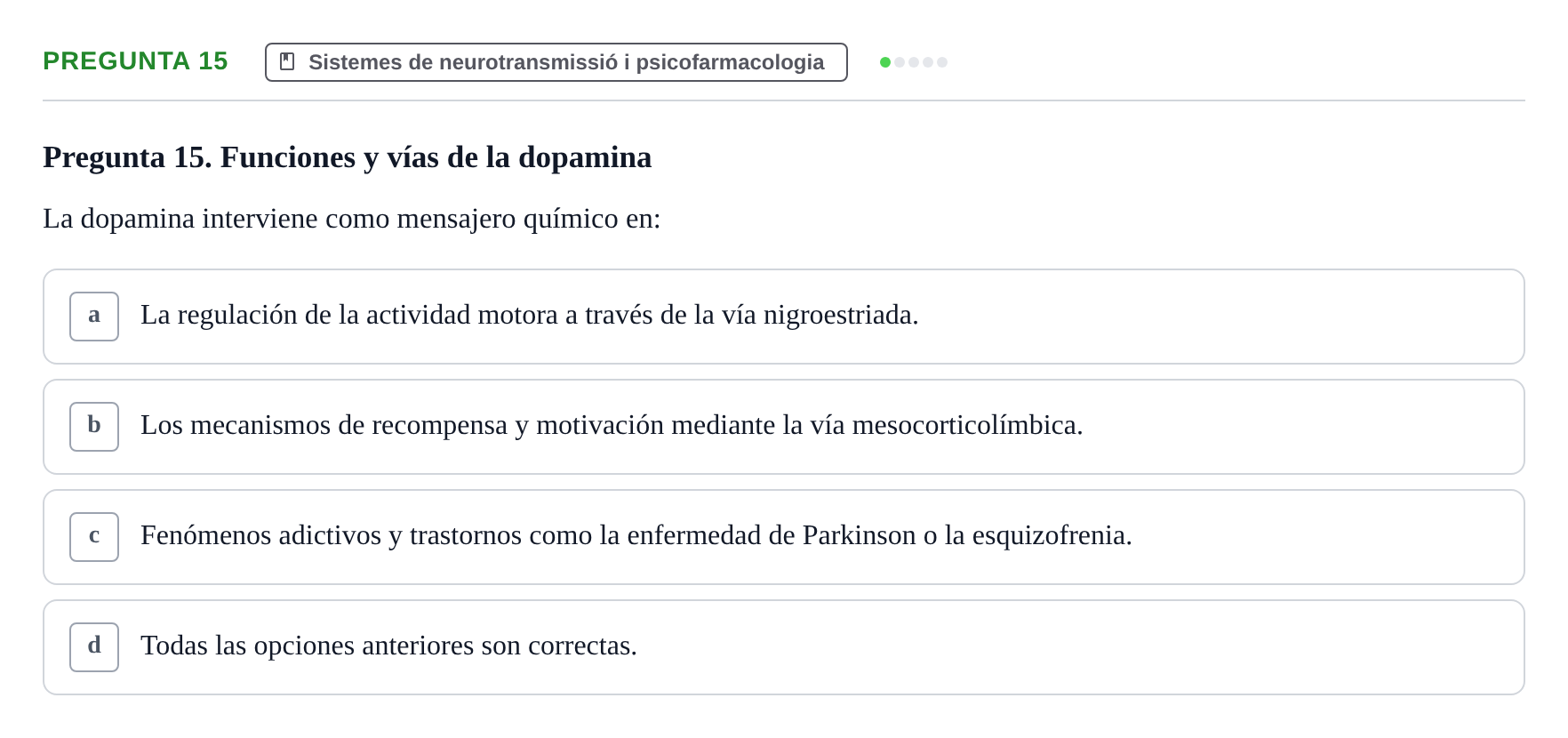Enunciado: Pregunta 15