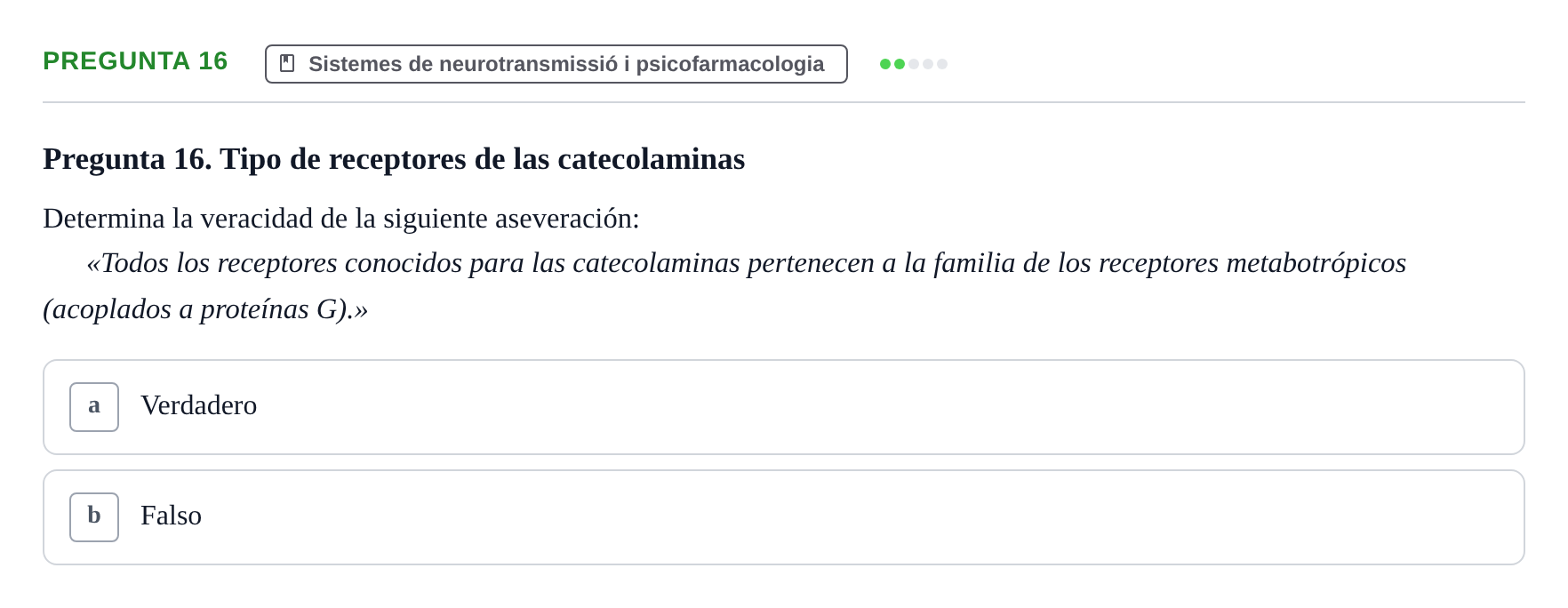 Enunciado: Pregunta 16